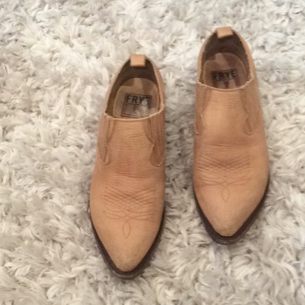 Frye distressed ankle booties